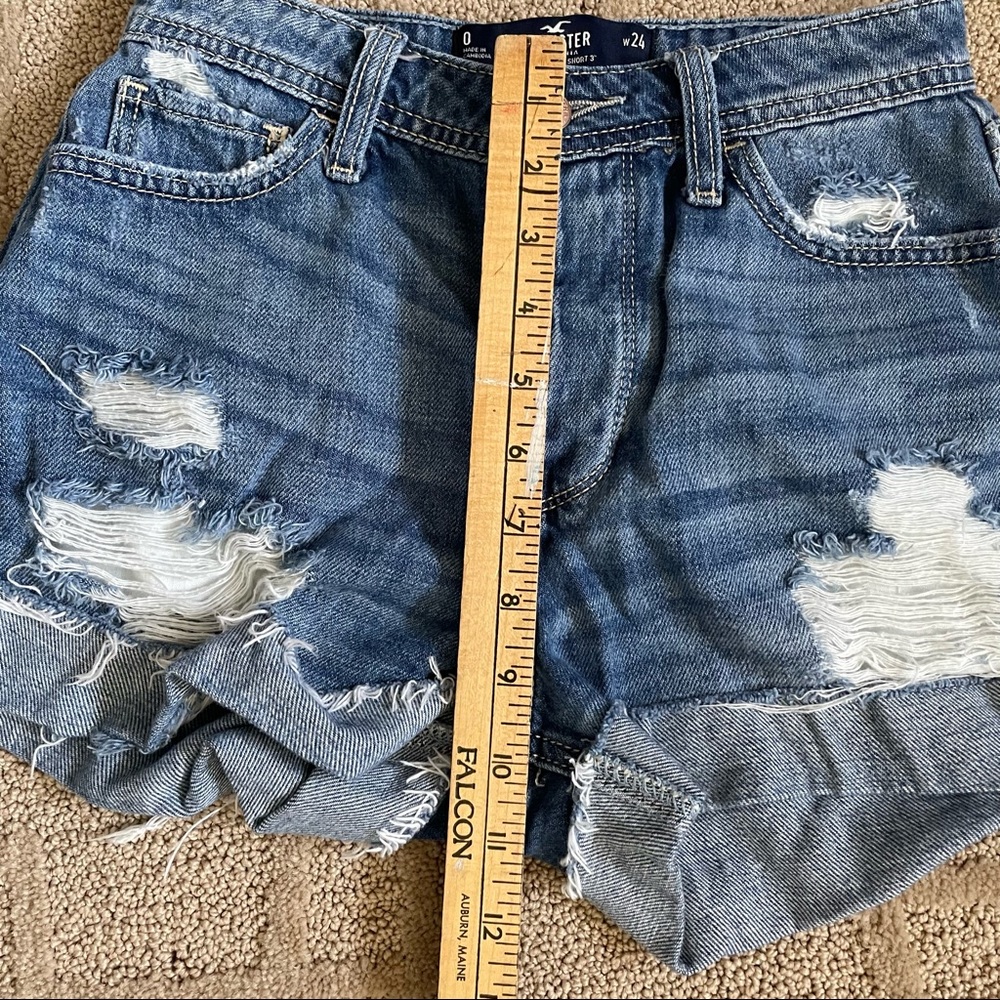 Hollister Frayed Denim Ripped Jean Shorts Size 24 - Picture 11 of 15